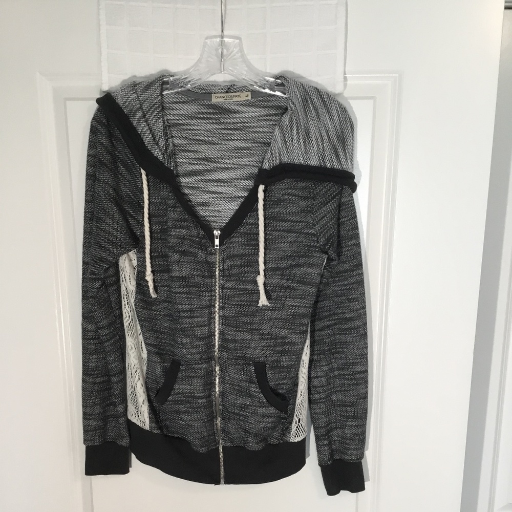 Chance of Fate Ladies Zipper Hoodie Gray Size L